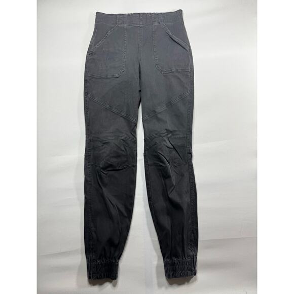 Spanx Women's Gray Elastic Waist Pull On Ankle Zip Cargo Jogger Pants - Size M - Picture 1 of 5